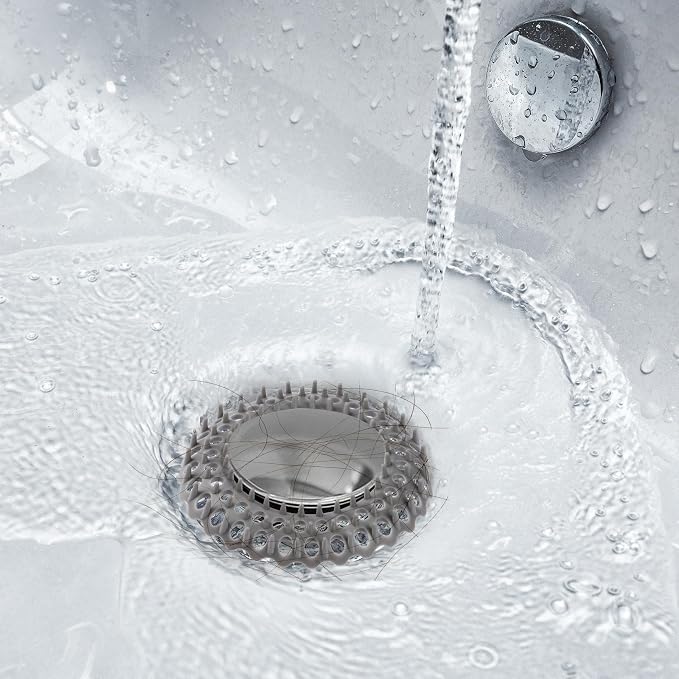 Evriholder Vanity Sink Drain Saver, Catches Hair, Prevents Clogs, 12 Pack | Fits Most Standard Sinks, Quick and Easy to Install