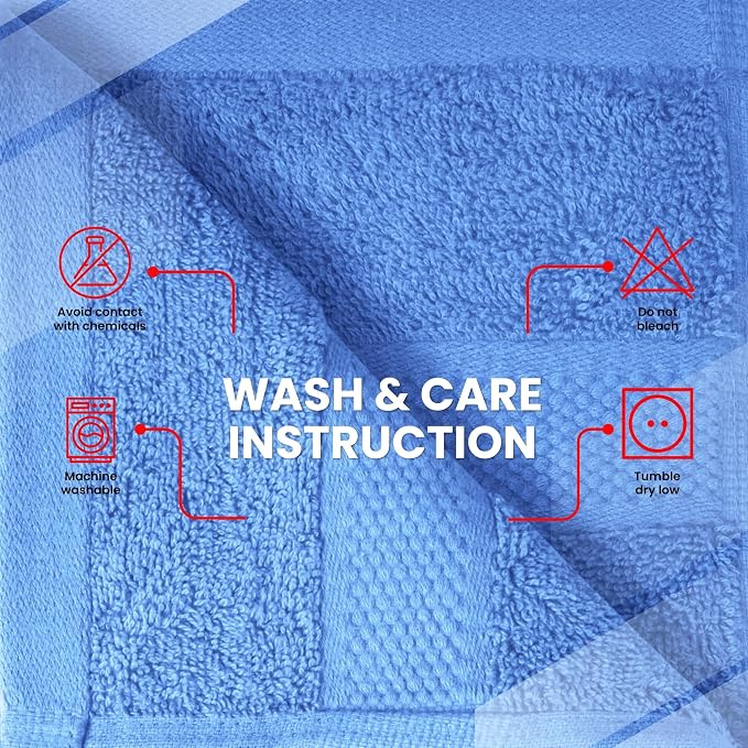 Infinitee Xclusives 100% Cotton Luxury Wash Cloths for Showering - 12 Pack | Washcloths [13x13] - Soft and Absorbent Face Towels for Bathroom Wash Clothes - Gym, Spa & Hotel Use