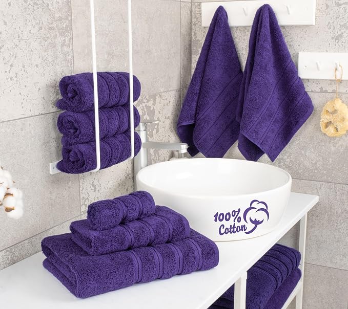 American Soft Linen 100% Cotton Luxury Turkish Towels, 6 Piece Towel Set | Soft Absorbent Quick Dry OEKO Tex Standard 100 Certificated Durable Machine Washable Premium Hotel Quality