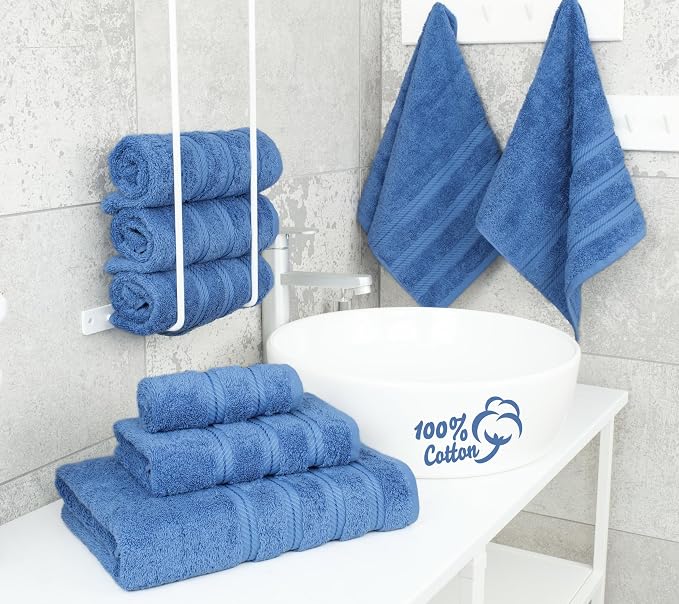 American Soft Linen 100% Cotton Luxury Turkish Towels, 6 Piece Towel Set | Soft Absorbent Quick Dry OEKO Tex Standard 100 Certificated Durable Machine Washable Premium Hotel Quality