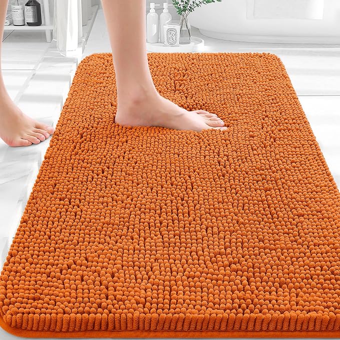 OLANLY Bathroom Rugs 30x20, Extra Soft Absorbent Chenille Bath Rugs | Clay, Quick-Drying Rubber Backing, Machine Washable Bath Mat for Bathroom Floor, Tub and Shower, Home Decor Accessories