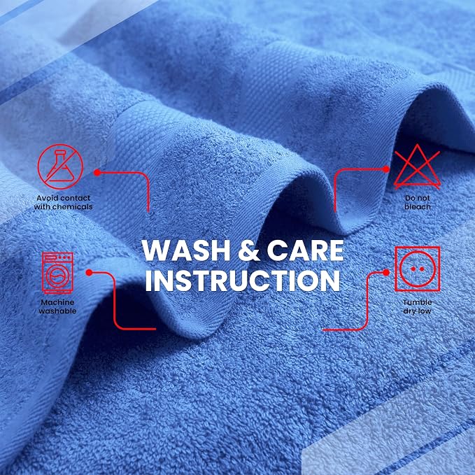 Infinitee Xclusives 100% Ring-Spun Cotton Bath Towels for Bathroom - Pack 4 | Luxury Super Soft, Absorbent & Quick-Drying |27x54 inches| Large Bathroom Towels Set |600 GSM| Gym, Shower, Spa & Hotel Use