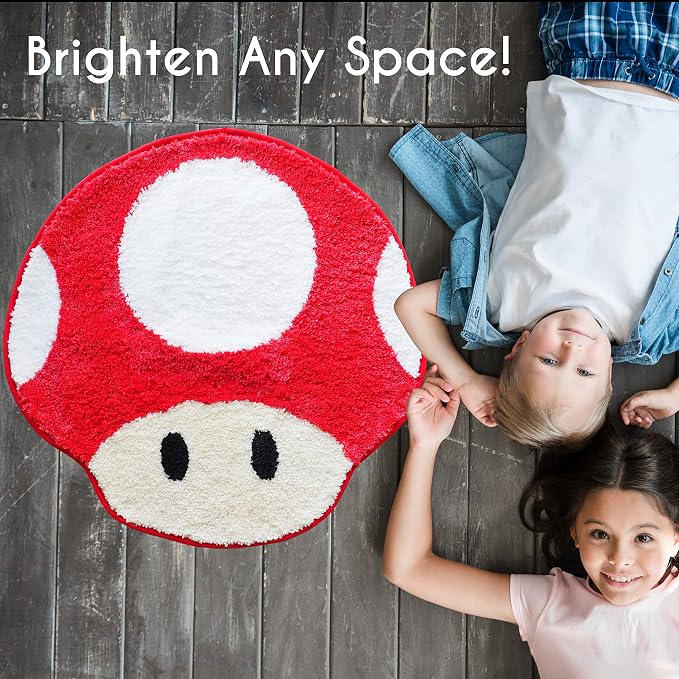Evovee Ladybug Rug Cute Bathroom Decor Funny Bath Mat Shower Red Rugs Funky Bedroom Aesthetic Fun Round Preppy Cool Apartment College Novelty Washable Bathmat Game Room Retro