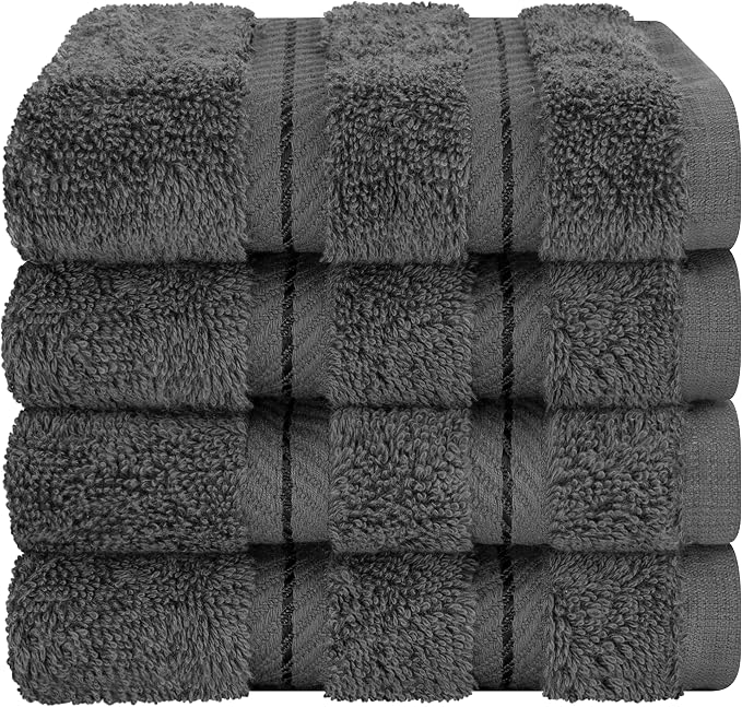 American Soft Linen 100% Cotton Luxury Turkish Towels, 4 PC Washcloth Set | Soft Absorbent Quick Dry OEKO Tex Standard 100 Certificated Durable Machine Washable Premium Hotel Quality