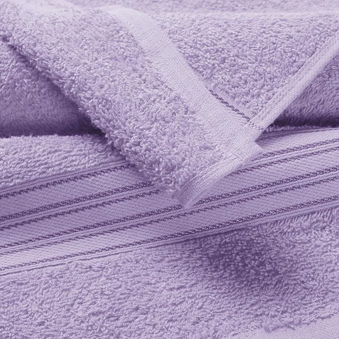 BOUTIQUO Ultra Soft Cotton Washcloths, Contains 12 Piece Face Cloths 12x12 inch, Ideal for Everyday use Face Towels, Compact & Lightweight Multi Purpose Washcloths - Purple