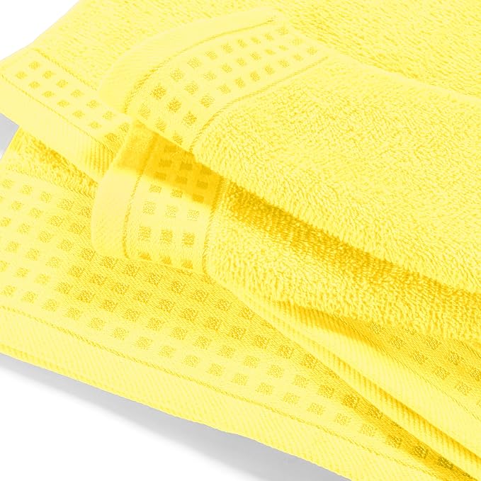 GLAMBURG 100% Cotton Oversized 2 Pack Bath Sheets 35x70, Ultra Soft Highly Absorbant Compact Quickdry & Lightweight Large Bath Sheet Set, Ideal for Gym Travel Camp Pool - Lime Yellow