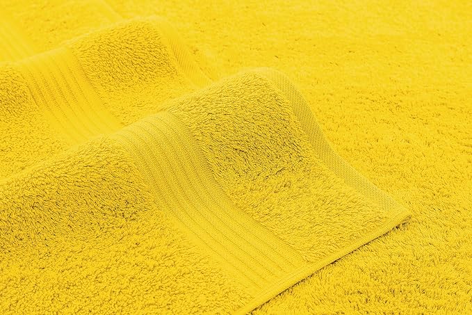 American Veteran Towel, 100% Cotton Turkish Bath Towels for Bathroom 4 Pack, 27x54 Extra Large Premium Soft Drying Bathroom Towels, Yellow