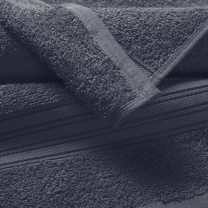 BOUTIQUO Ultra Soft Cotton Washcloths, Contains 12 Piece Face Cloths 12x12 inch, Ideal for Everyday use Face Towels, Compact & Lightweight Multi Purpose Washcloths - Charcoal Grey