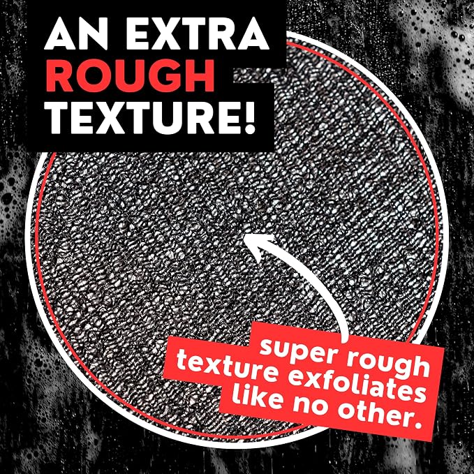 Extra Rough Exfoliating Washcloth, Extreme Body & Back Scrubber for Shower | Extra Long, Hygienic Exfoliator Wash Cloth, Men or Women, 2 Count Pack, 1 Black & 1 Grey Color, Bye Bye Loofah