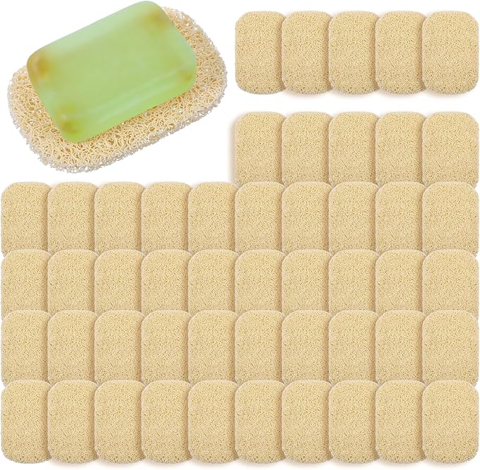 WLLHYF 50 Pcs Soap Savers Pads Draining Lift Pad Non-Slip Soap Holder Pad Dish Soap Holder Bar Draining Soap Bar Mat Soap Saver Dish for Shower Kitchen Bathroom