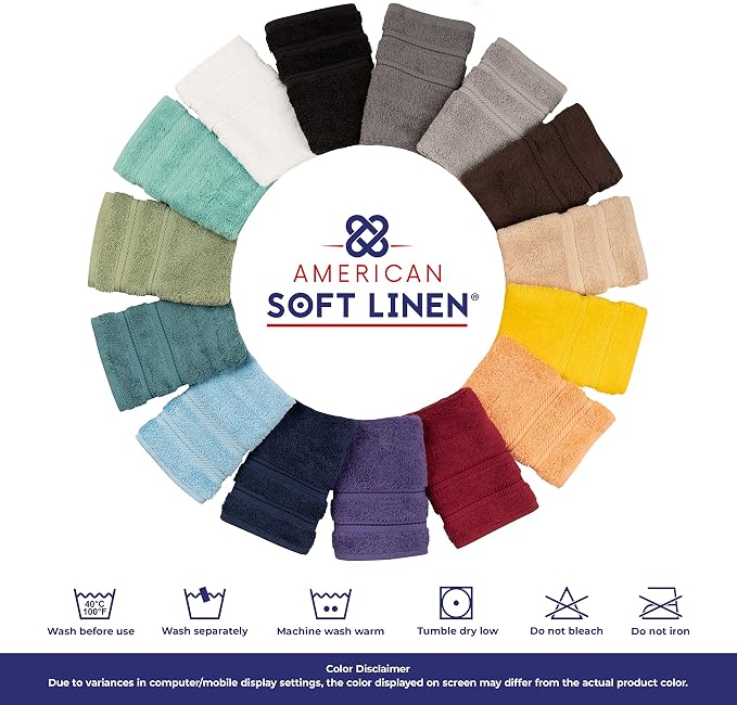 American Soft Linen 100% Cotton Luxury Turkish Towels, 4 PC Bath Towel Set | Soft Absorbent Quick Dry OEKO Tex Standard 100 Certificated Durable Machine Washable Premium Hotel Quality