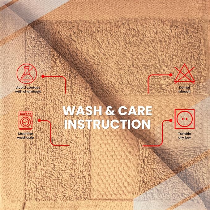 Infinitee Xclusives 100% Cotton Luxury Wash Cloths for Showering - 4 Pack | Washcloths [13x13] - Soft and Absorbent Face Towels for Bathroom Wash Clothes - Gym, Spa & Hotel Use