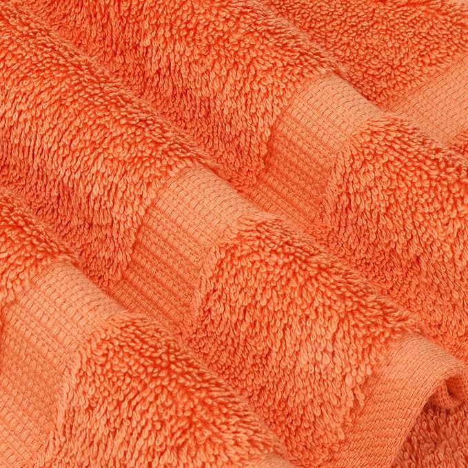 Chakir Turkish Linens 100% Cotton 4-Pack Bath Towels 30x60, Coral | 100% cotton bath towels, 30x60 extra large, OEKO-TEX certified, soft plush and absorbent