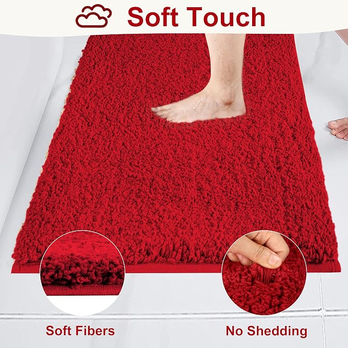 Bathroom Rugs Sets 2 Piece Non Slip Washable Bath Mat Set | Soft Absorbent bathroom mat set Microfiber bathroom floor mat Rubber Backed bath rug set for Floor, Tub and Shower