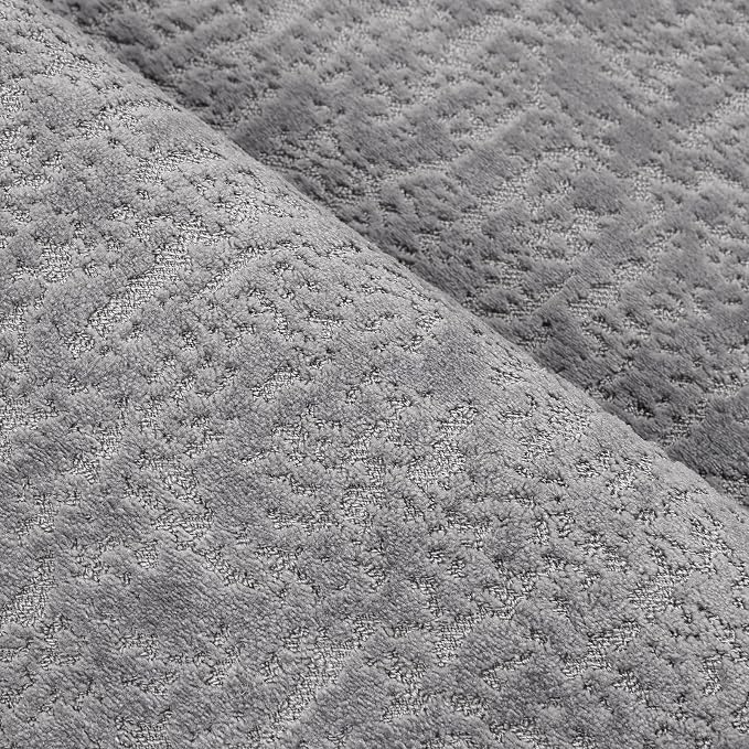 Pauwer Bathroom Rugs Sets 3 Piece, Ultra Thin Bath Mat Set, Light Grey | Non Slip Washable, Quick Dry, Super Absorbent, U-shaped Contour Toilet Rug, Low Pile, For Floor Sink Shower Room