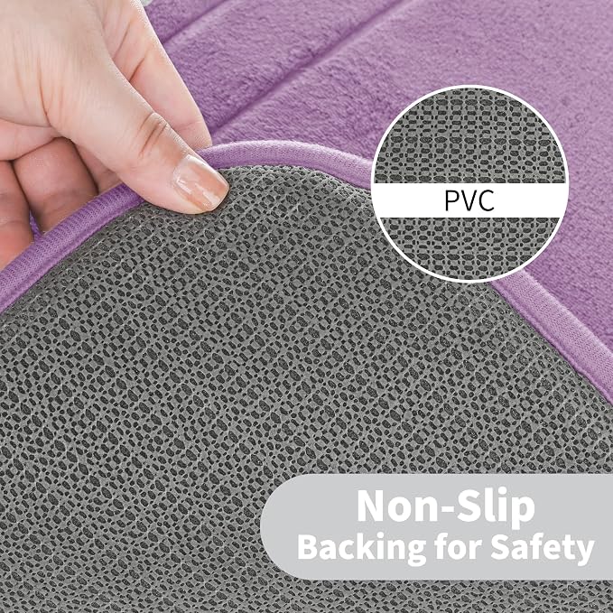 Cupic Cupid Memory Foam Bath Mat 24"×36", Non Slip Bathroom Rugs, Purple | Soft Touch, Cushioned Comfort, Non Slip Bathroom Mat, Super Absorbent & Quick Dry, Machine Washable for Shower, Tub & Vanity