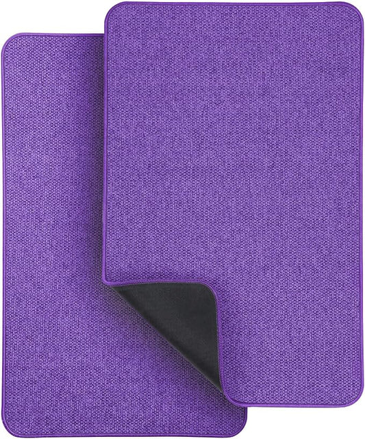 Bath Mat,Ultra Thin Bathroom Rugs,Rubber Bath Mats for Bathroom,Bath rugs | Non Slip,Quick Dry,Machine Washable,Low Pile,Absorbent,Shower Outside,Sink,Bathroom Decor Accessories.Purple,17x27Inch(2Pack)