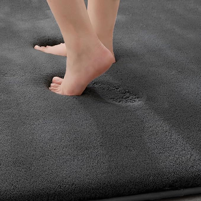 MINIDEAR Bathroom Rugs 70x24 Volcanic Gray - Thick Memory Foam Bath Mat, Ultra Soft & Plush Fluffy, Non-Slip, Quick Dry, Absorbent Washable Floor Microfiber Mat for Tub, Home Decor Accessories