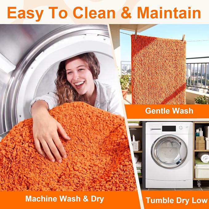 Bathroom Rugs Sets 3 Piece Non Slip Washable Bath Mat Set | Microfiber bath rug set with toilet mats for bathroom , Soft Absorbent toilet rug set TPR Rubber Backed bathroom floor mat