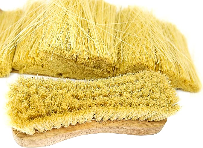 All-Natural Wooden Scrub Brush Set | Eco-Friendly Cleaning Brush Set with Tampico Bristles | Floor Scrub Brush & Shower Scrubber for Bathroom, Tub, Kitchen & Carpet | Sustainable Set – Pack of 2