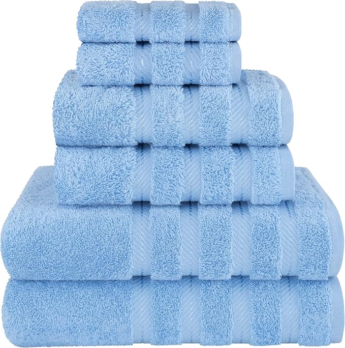 American Soft Linen 100% Cotton Luxury Turkish Towels, 6 Piece Towel Set | Soft Absorbent Quick Dry OEKO Tex Standard 100 Certificated Durable Machine Washable Premium Hotel Quality