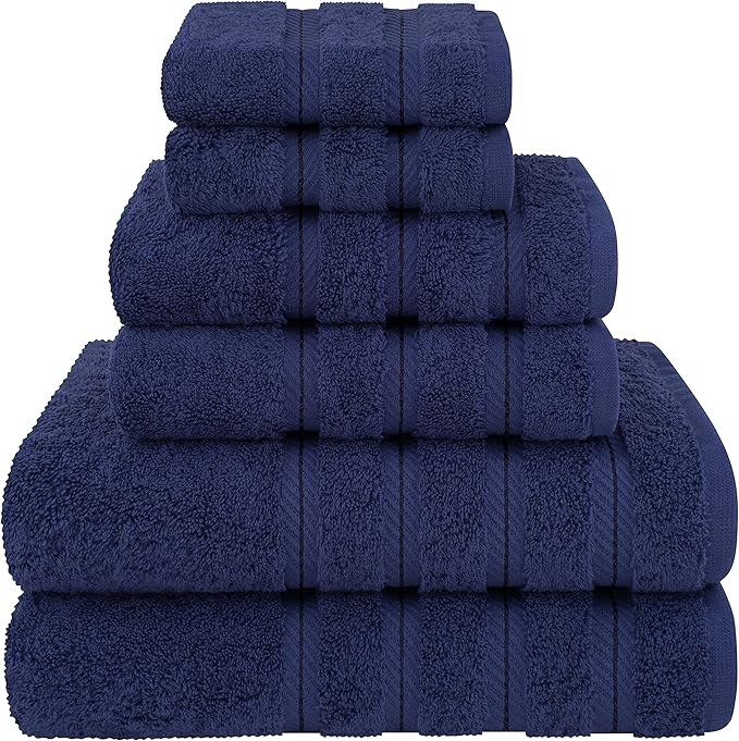American Soft Linen 100% Cotton Luxury Turkish Towels, 6 Piece Towel Set | Soft Absorbent Quick Dry OEKO Tex Standard 100 Certificated Durable Machine Washable Premium Hotel Quality