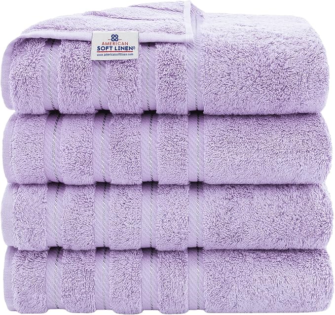 American Soft Linen 100% Cotton Luxury Turkish Towels, 4 PC Bath Towel Set | Soft Absorbent Quick Dry OEKO Tex Standard 100 Certificated Durable Machine Washable Premium Hotel Quality