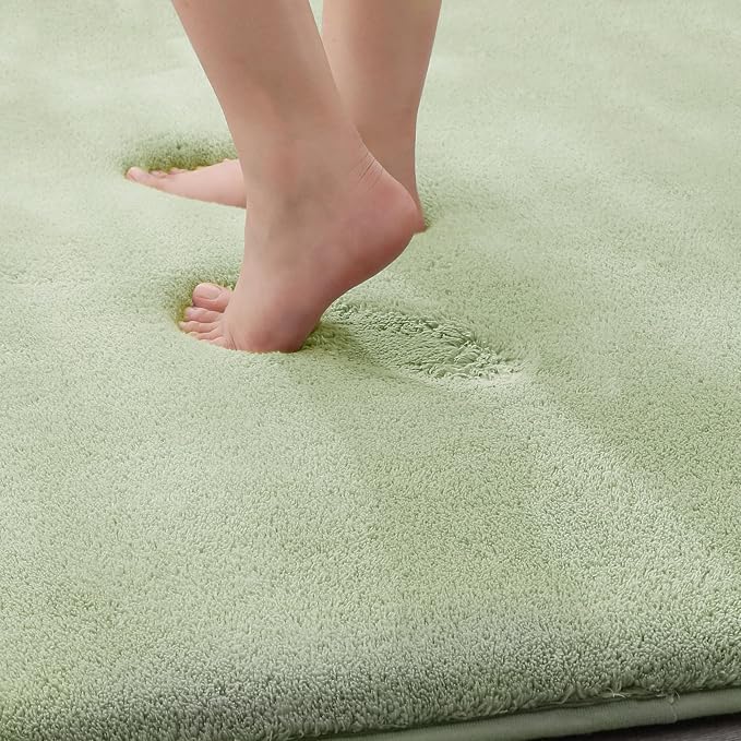 MINIDEAR Bathroom Rugs 47x20 Sage Green - Thick Memory Foam Bath Mat, Ultra Soft & Plush Fluffy, Non-Slip, Quick Dry, Absorbent Washable Floor Microfiber Mat for Tub, Home Decor Accessories