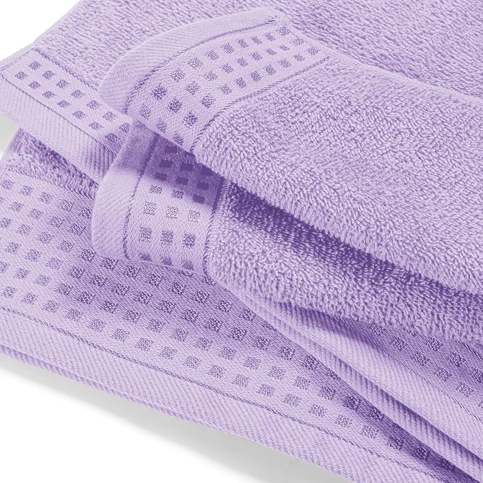GLAMBURG Ultra Soft 4 Pack Oversized Bath Towel Set 27x54 inches, 100% Cotton Bath Towels, Highly Absorbant Compact Quickdry & Lightweight Towel, Ideal for Gym Travel Camp Pool - Purple