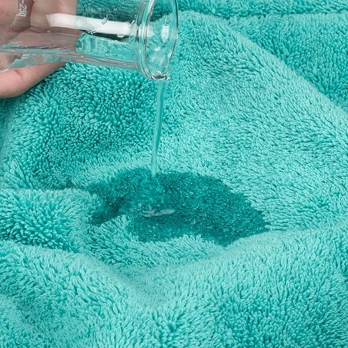 Cotton Paradise 100% Cotton Turkish Towel Set, Soft Absorbent Quick Dry, 6 Piece Towel Set, Turquoise