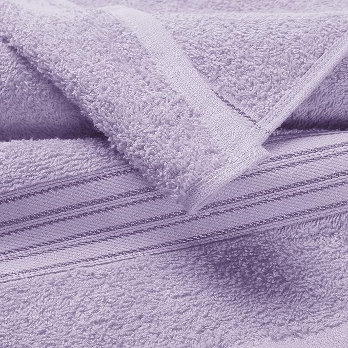 BOUTIQUO Ultra Soft Cotton 6 -Piece Hand Towel Set 16x24 Inch, Ideal for use in Bathroom, Kitchen, Gym, Spa & General Cleaning, Compact & Lightweight Multi Purpose Hand Towels - Purple
