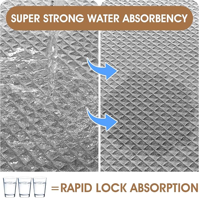 Memory Foam Bath Mat Set 3 Piece, Ultra Soft Absorbent Waffle Bathroom Rugs, Super Non-Slip PVC Backing Bath Rug Quick Dry, Machine Washable Rug for Tub, Shower, Home Decor Accessory, Light Gray