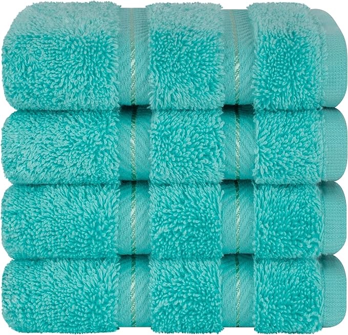 American Soft Linen 100% Cotton Luxury Turkish Towels, 4 PC Washcloth Set | Soft Absorbent Quick Dry OEKO Tex Standard 100 Certificated Durable Machine Washable Premium Hotel Quality