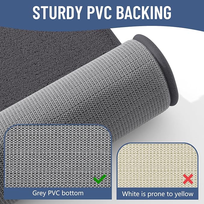 Smiry Memory Foam Bath Mat 72x24, Extra Soft Absorbent Bathroom Rugs | Dary Grey Quick Dry, Machine Washable Bath Mats for Bathroom, Shower, Tub and Home Decor Accessories