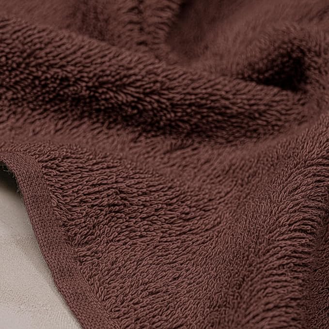 6 Piece Hand Towels Set 16 x 28 Inches, Brown | 100% Cotton, Lighter Weight, Quick to Dry, 16 x 28 Inches, Super Soft & Absorbent, Perfect for Bathroom & Kitchen