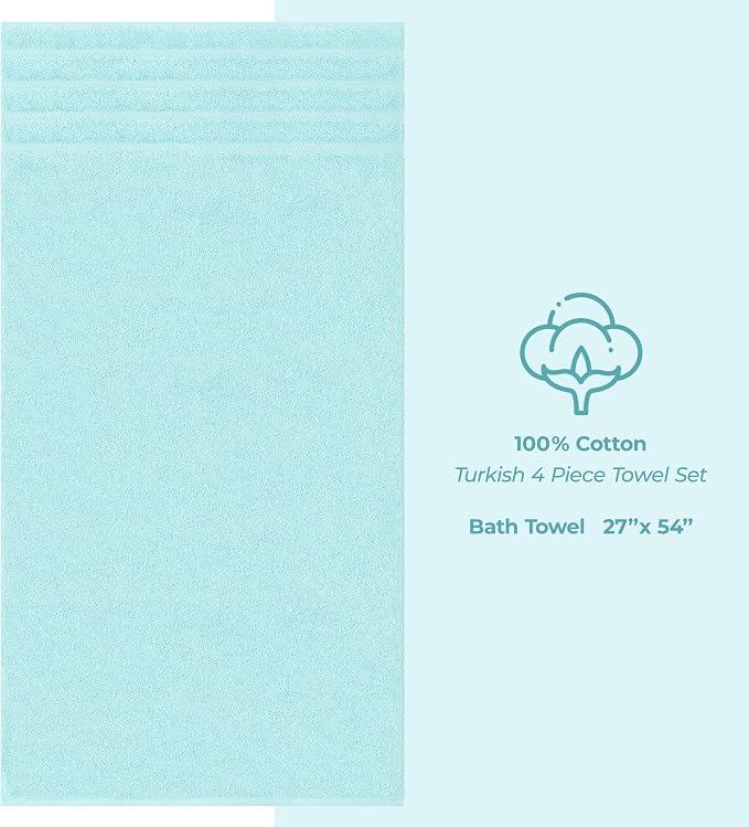 American Soft Linen 100% Cotton Luxury Turkish Towels, 4 PC Bath Towel Set | Soft Absorbent Quick Dry OEKO Tex Standard 100 Certificated Durable Machine Washable Premium Hotel Quality