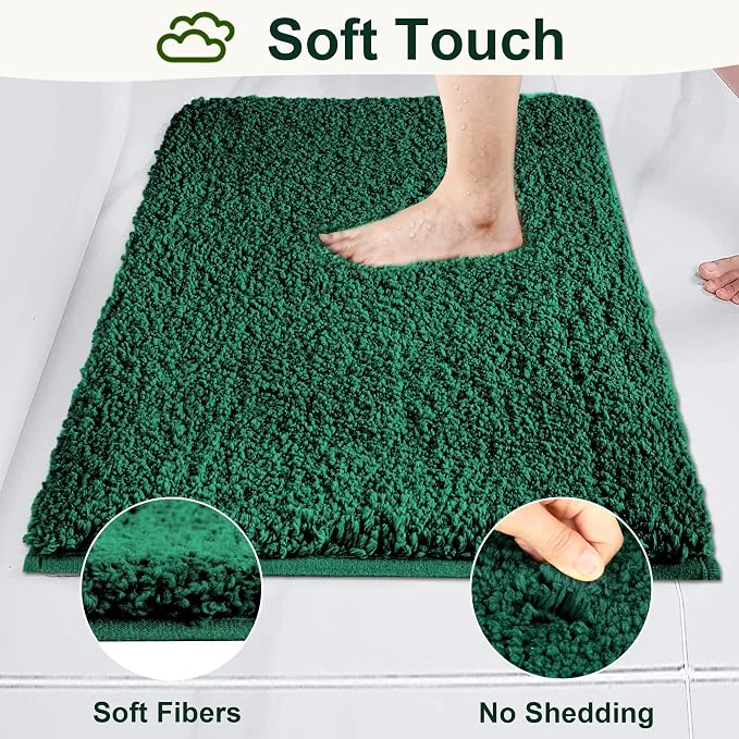 Bathroom Rugs Sets 2 Piece Non Slip Washable Bath Mat Set | Soft Absorbent bathroom mat set Microfiber bathroom floor mat Rubber Backed bath rug set for Floor, Tub and Shower