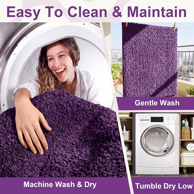 Bathroom Rugs Sets 2 Piece Non Slip Washable Bath Mat Set | Microfiber bath rug set with toilet mats for bathroom , Soft Absorbent toilet rug set TPR Rubber Backed bathroom floor mat