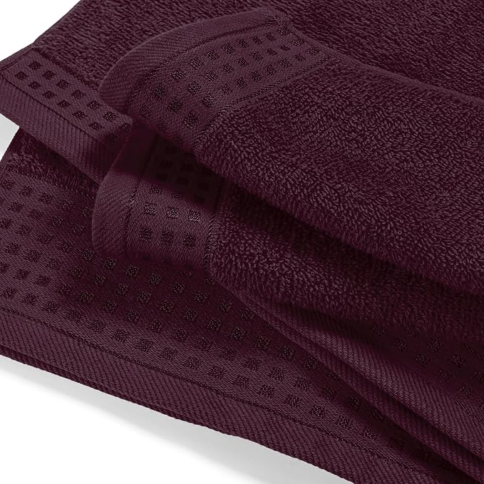 GLAMBURG 100% Cotton Oversized 2 Pack Bath Sheets 35x70, Ultra Soft Highly Absorbant Compact Quickdry & Lightweight Large Bath Sheet Set, Ideal for Gym Travel Camp Pool - Burgundy
