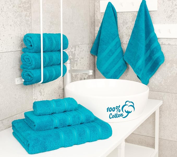 American Soft Linen 100% Cotton Luxury Turkish Towels, 6 Piece Towel Set | Soft Absorbent Quick Dry OEKO Tex Standard 100 Certificated Durable Machine Washable Premium Hotel Quality