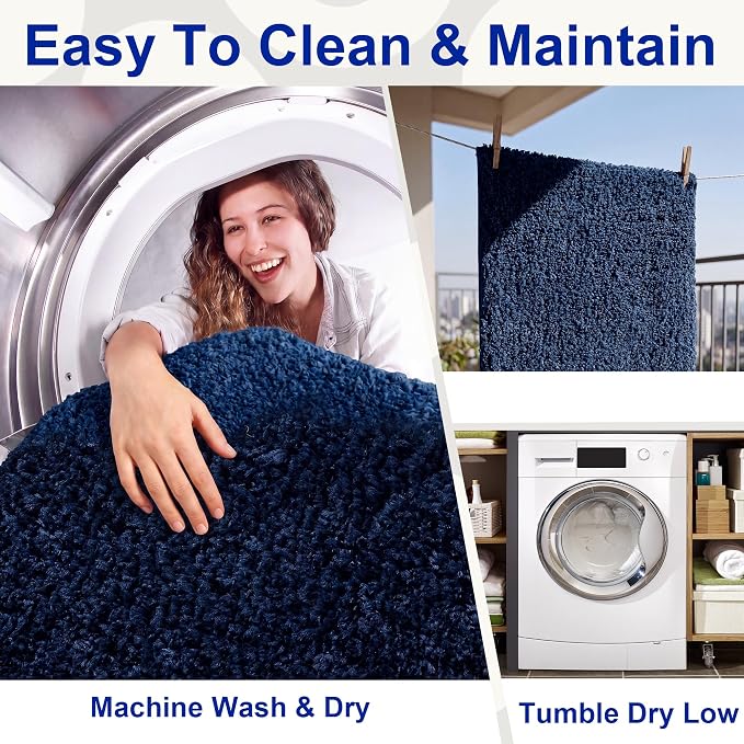 Bathroom Rugs Sets 2 Piece Non Slip Washable Bath Mat Set | Soft Absorbent bathroom mat set Microfiber bathroom floor mat Rubber Backed bath rug set for Floor, Tub and Shower