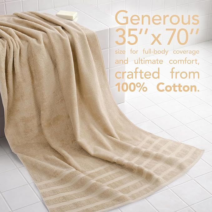 American Soft Linen 100% Cotton Luxury Turkish Towels, 35x70 XL Bath Sheet | Soft Absorbent Quick Dry OEKO Tex Standard 100 Certificated Durable Machine Washable Premium Hotel Quality