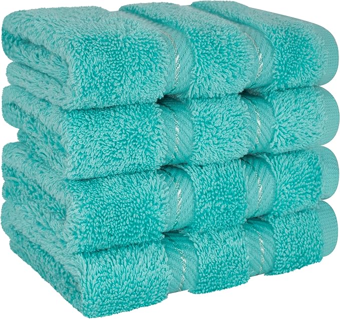 American Soft Linen 100% Cotton Luxury Turkish Towels, 4 PC Washcloth Set | Soft Absorbent Quick Dry OEKO Tex Standard 100 Certificated Durable Machine Washable Premium Hotel Quality