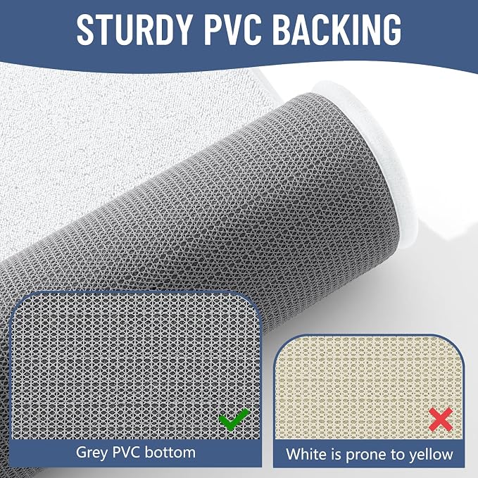 Smiry Memory Foam Bath Mat 34x21, Extra Soft Absorbent Bathroom Rugs | White Quick Dry, Machine Washable Bath Mats for Bathroom, Shower, Tub and Home Decor Accessories