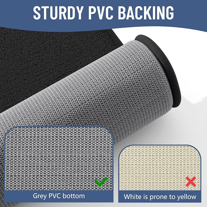 Smiry Memory Foam Bath Mat 48x32, Extra Soft Absorbent Bathroom Rugs | Black Quick Dry, Machine Washable Bath Mats for Bathroom, Shower, Tub and Home Decor Accessories
