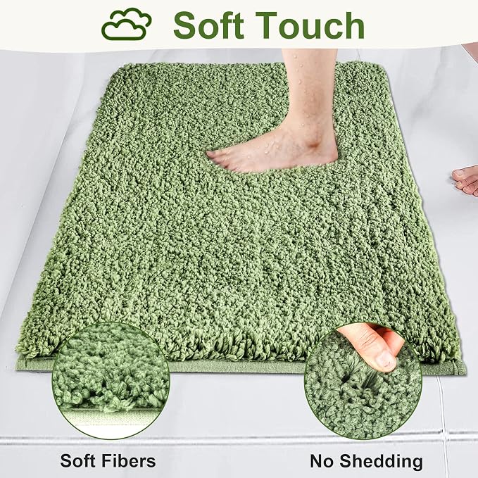 Bathroom Rugs Sets 2 Piece Non Slip Washable Bath Mat Set | Microfiber bath rug set with toilet mats for bathroom , Soft Absorbent toilet rug set TPR Rubber Backed bathroom floor mat