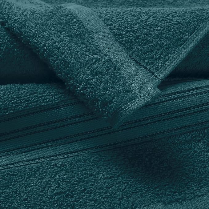 BOUTIQUO Ultra Soft Cotton 6 -Piece Hand Towel Set 16x24 Inch, Ideal for use in Bathroom, Kitchen, Gym, Spa & General Cleaning, Compact & Lightweight Multi Purpose Hand Towels - Teal