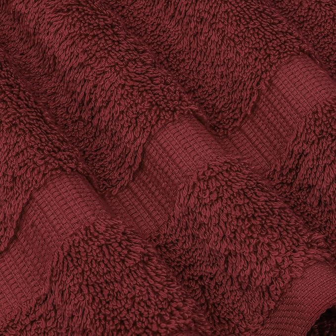 Chakir Turkish Linens 100% Cotton 12-Pack Washcloths 13x13, Cranberry | 100% cotton washcloths, 12-pack 13x13, OEKO-TEX certified, soft absorbent face towels