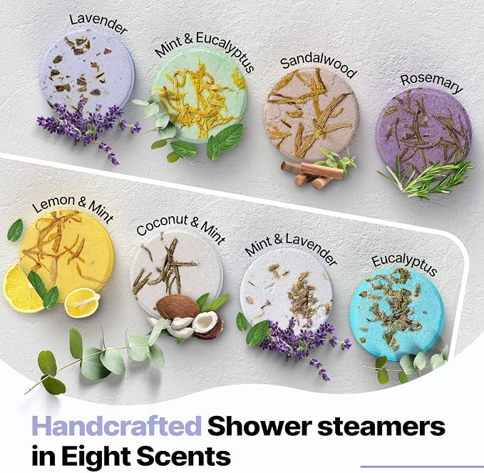 SWCANDY Shower Steamers Aromatherapy Gifts for Women 8 Pcs Shower Home Spa | Birthday Gifts for Mom Wife Grandma Sister Her Natural Essential Oils Travel Essentials, Hotel Holidays Self Care Relaxation
