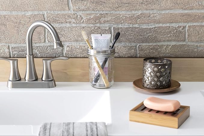 Jarmazing Products Mason Jar Toothbrush Holder - with 16 Ounce Ball Mason Jar – Made from Rust-Proof Stainless Steel